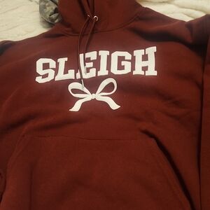 Maroon 'Sleigh' Hoodie with Bow Design